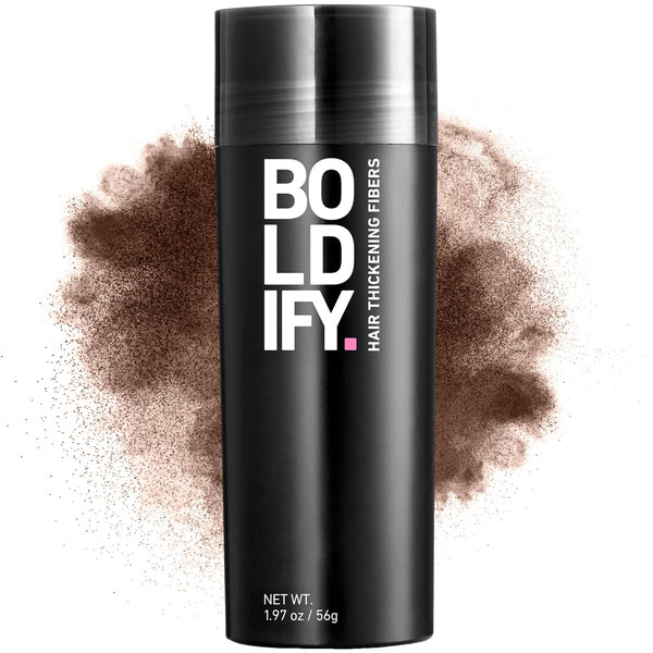 BOLDIFY Hair Fibres (56g) - Fill In Thinning and Fine Hair for an Instantly Fuller, Thicker Look - 14 Shades for Women and Men - Medium Brown