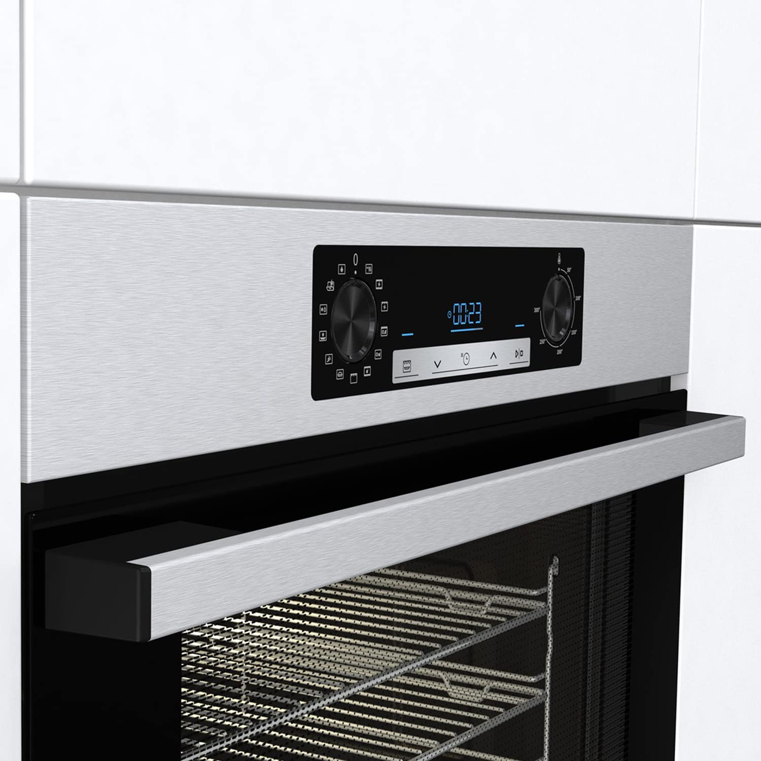 Hisense BI64211PB 77 Litre Built In Electric Single Oven With Pyrolytic Cleaning, Pizza Mode, Multiphase Cooking- Black 22x23x23 inches (LxWxH) - A+ Rated, Extra Large