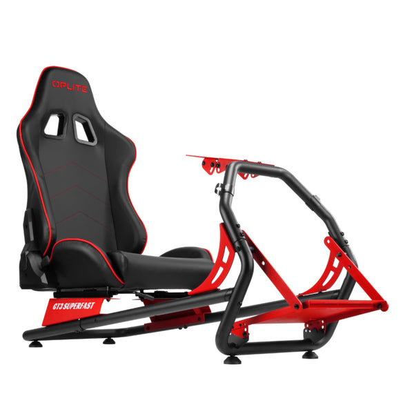 OPLITE GT3 SUPERFAST Simulator Cockpit Racing Sim Bucket Seat and Chassis Frame for Logitech and Thrustmaster Steering Wheel Pedals & Screen
