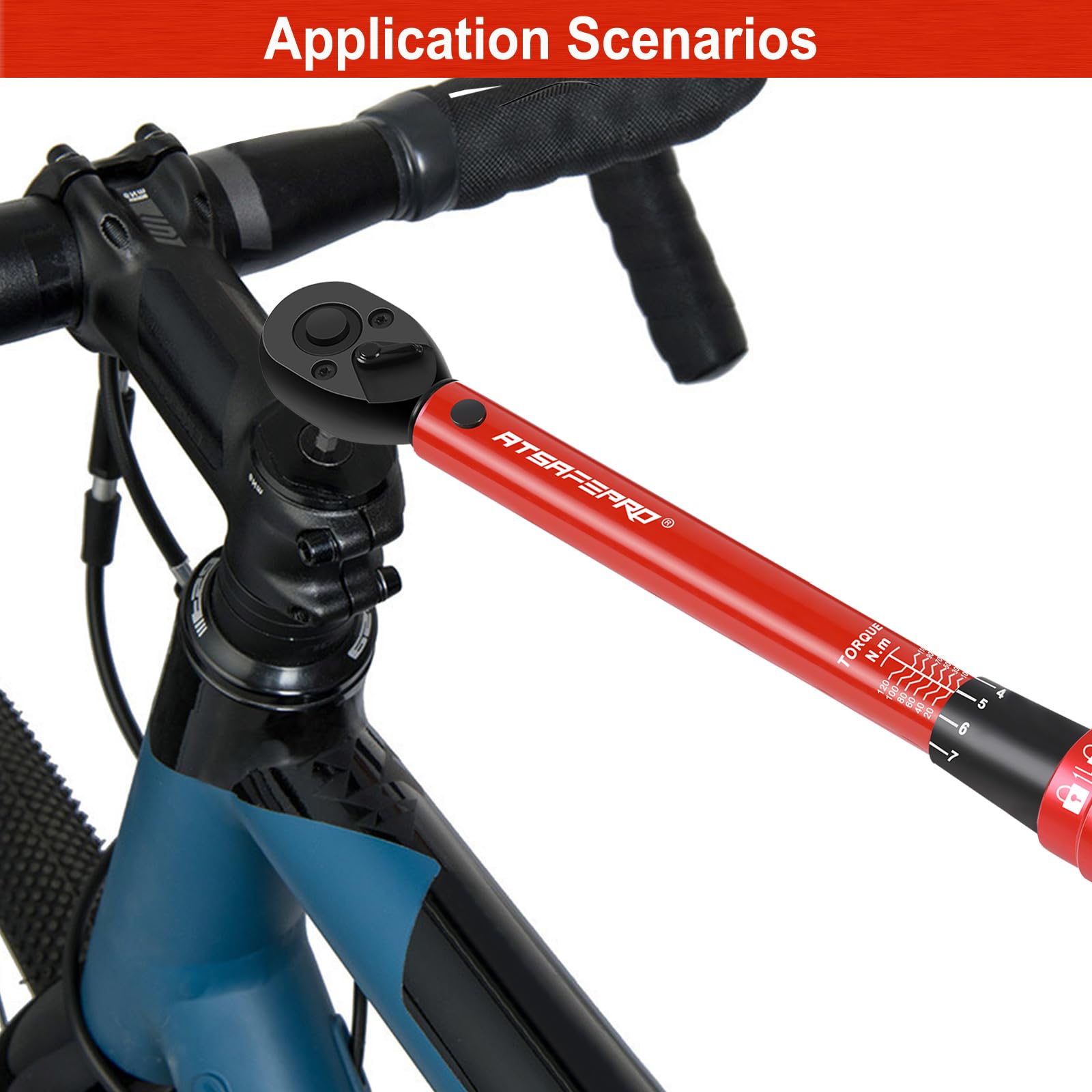 ATsafepro Torque Wrench 3/4 Inch, 100-600 Nm Torque Wrenchs, ±3% Error Accuracy with 48 Teeth Dual-Direction Adjustable for Repair of Car, Truck, Tractor