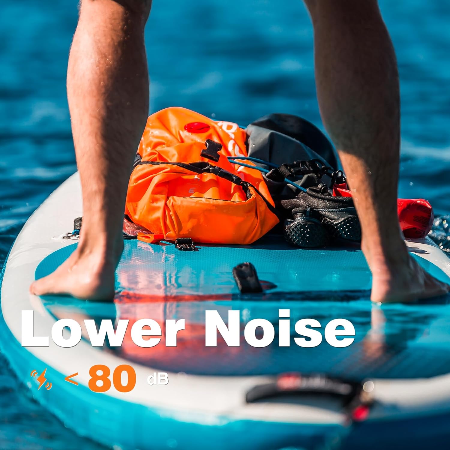 Electric SUP Pump 20PSI - Dual Motor Stand Up Paddle Board Pump with Auto Shut Off, 12V Car Adapter for Inflatable Paddle Boards, Kayaks, Boats - Quiet Fast Inflation Portable Air Pump