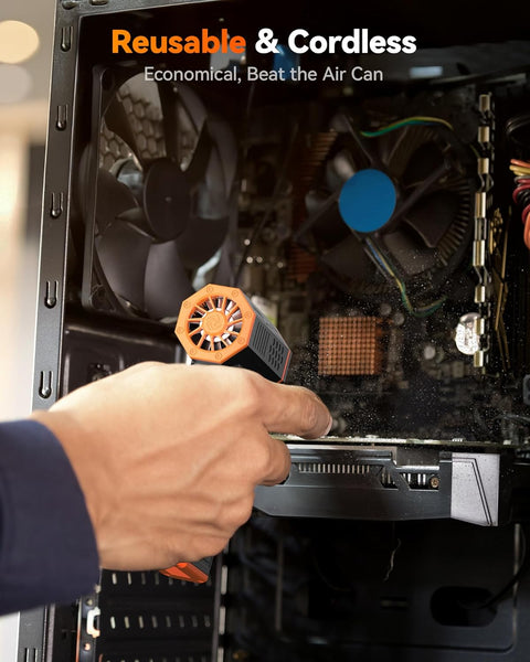 WOLFBOX MF50 Electric Air Duster-110000RPM Super Power Cordless Air Duster, 3-Gear Adjustable Mini Blower with Fast Charging, Dust Blower for Computer, Keyboard, House, Outdoor and Car