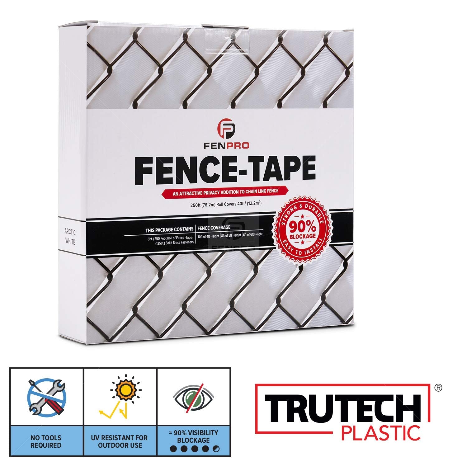 Fenpro Chain Link Fence Privacy Tape (Arctic White)
