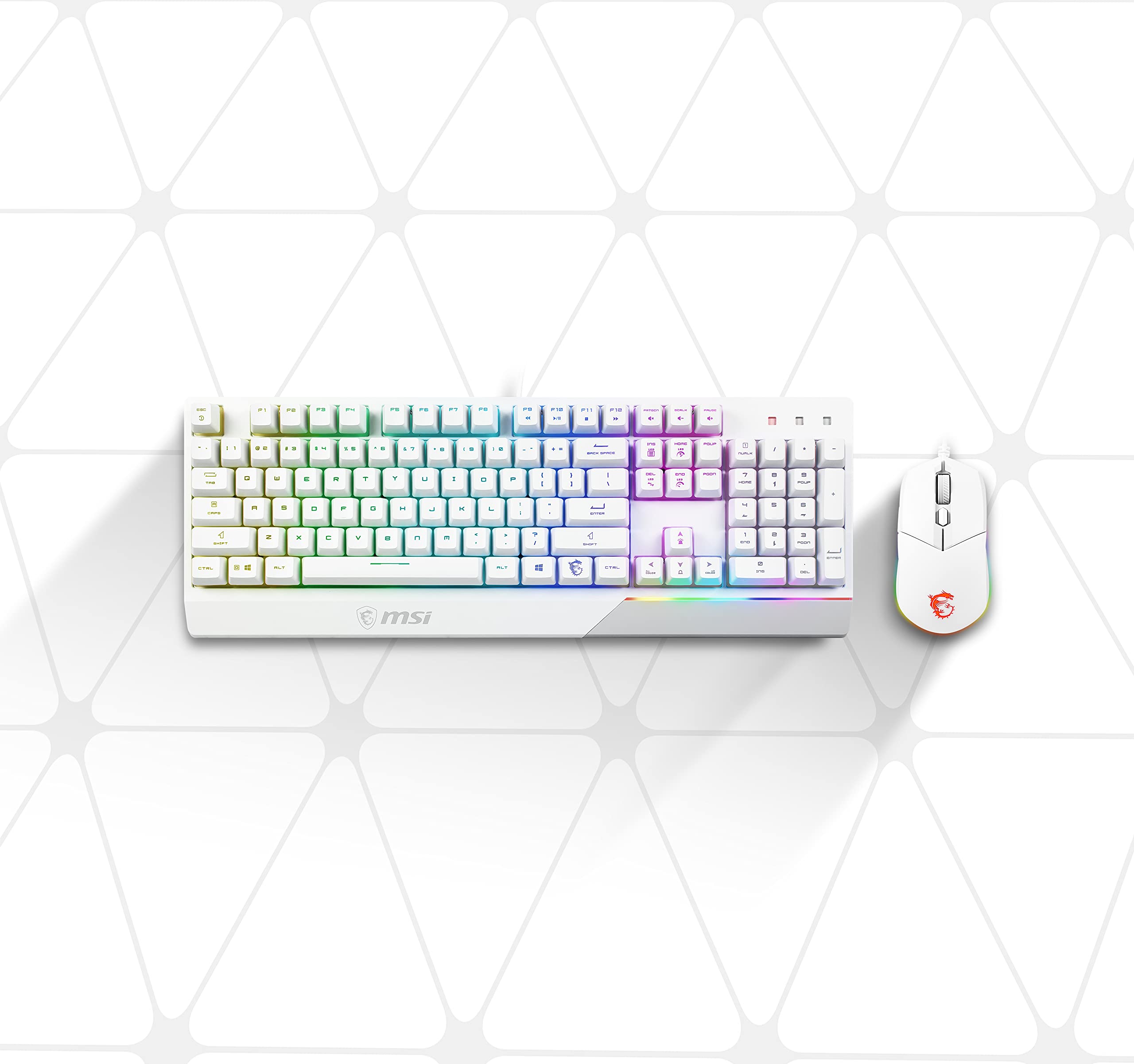 MSI Vigor GK71 Sonic Mechanical Gaming Keyboard (UK Layout) - MSI Sonic Red Switches (Linear), Ergonomic Keycaps, Anti-slip Base, Per-key RGB Mystic Light, USB 2.0 - Full-Sized