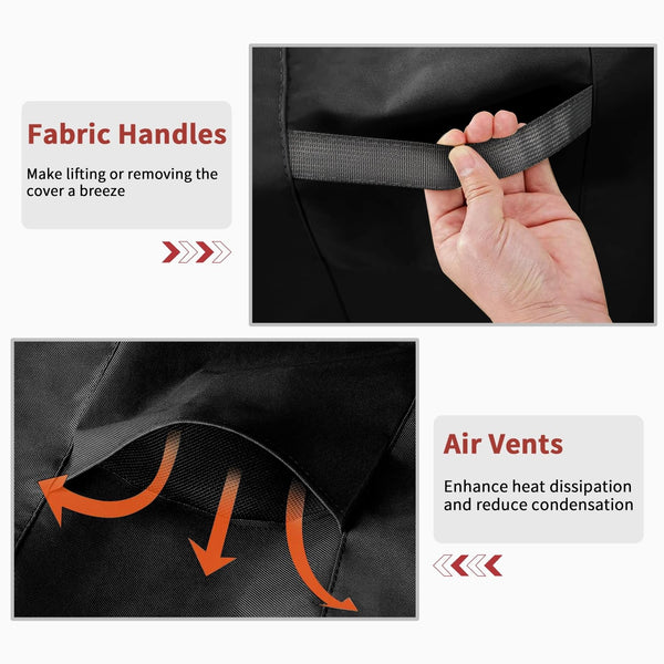 Dokon Garden Furniture Covers Waterproof, Garden Table Cover with Air Vent, Heavy Duty 420D Oxford Fabric Windproof Anti-UV Outdoor Table and Chairs