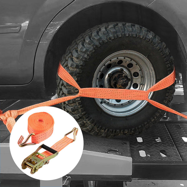 maXpeedingrods 10 x Lashing Straps Ratchet Strap Tie Down 5000kg x 6m x 50mm Heavy Duty Trailer Tension Belts with Iron Handle and Double J Hook 5000kg 5Ton