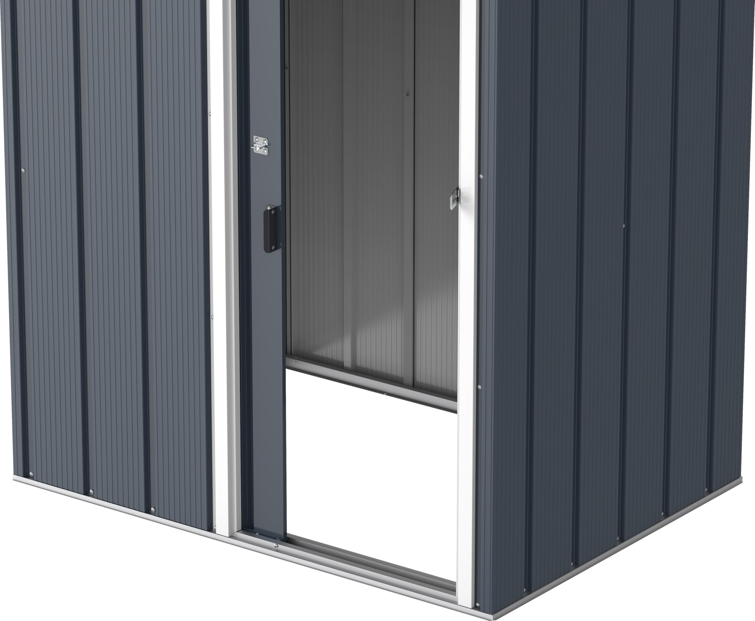 Duramax ECO 8 x 8 (6.35 m2) Metal Garden Storage Shed, Hot-Dipped Galvanized Metal Garden Shed, Tool Storage Shed, Strong Reinforced Roof Structure, Maintenance-Free Metal Shed, Anthracite