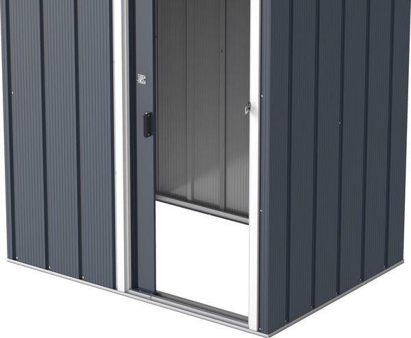 Duramax ECO 8 x 8 (6.35 m2) Metal Garden Storage Shed, Hot-Dipped Galvanized Metal Garden Shed, Tool Storage Shed, Strong Reinforced Roof Structure, Maintenance-Free Metal Shed, Anthracite