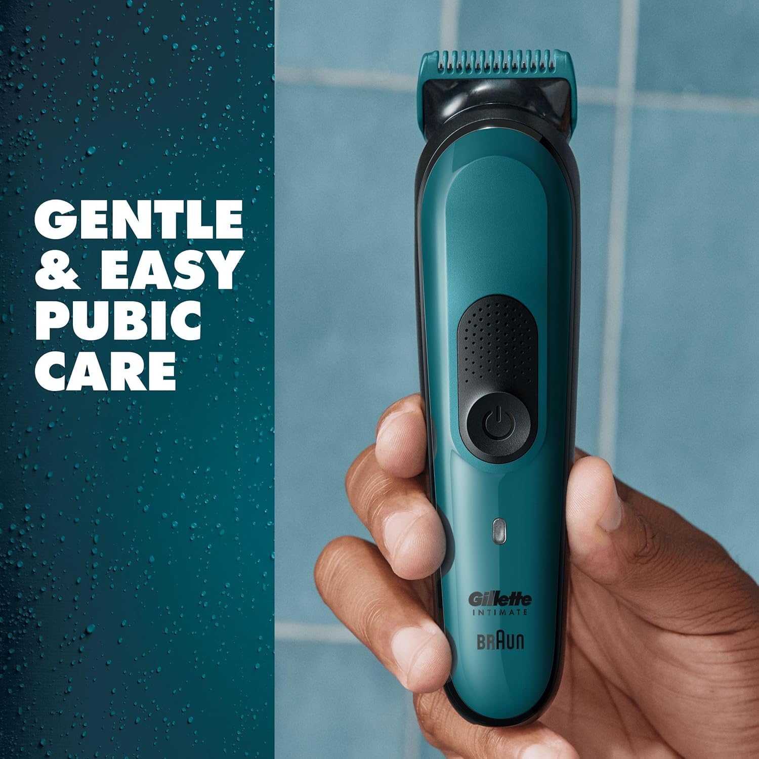 Gillette Intimate Body Hair Trimmer for Men, Pubic Hair and Ball Trimmer, Waterproof, Cordless Men's Body Groomer for Wet & Dry Shaving, Lifetime Sharp Blades,SkinFirst i3