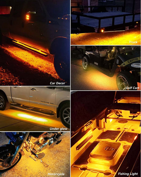 Motorbike Underglow 12V Led Strip Lights Neon Interior Car Lights Connectable Red Led Light Strips 12V for Cars Interior Lights Boat Marine Trucks 4Pack(60cm/24" Red)