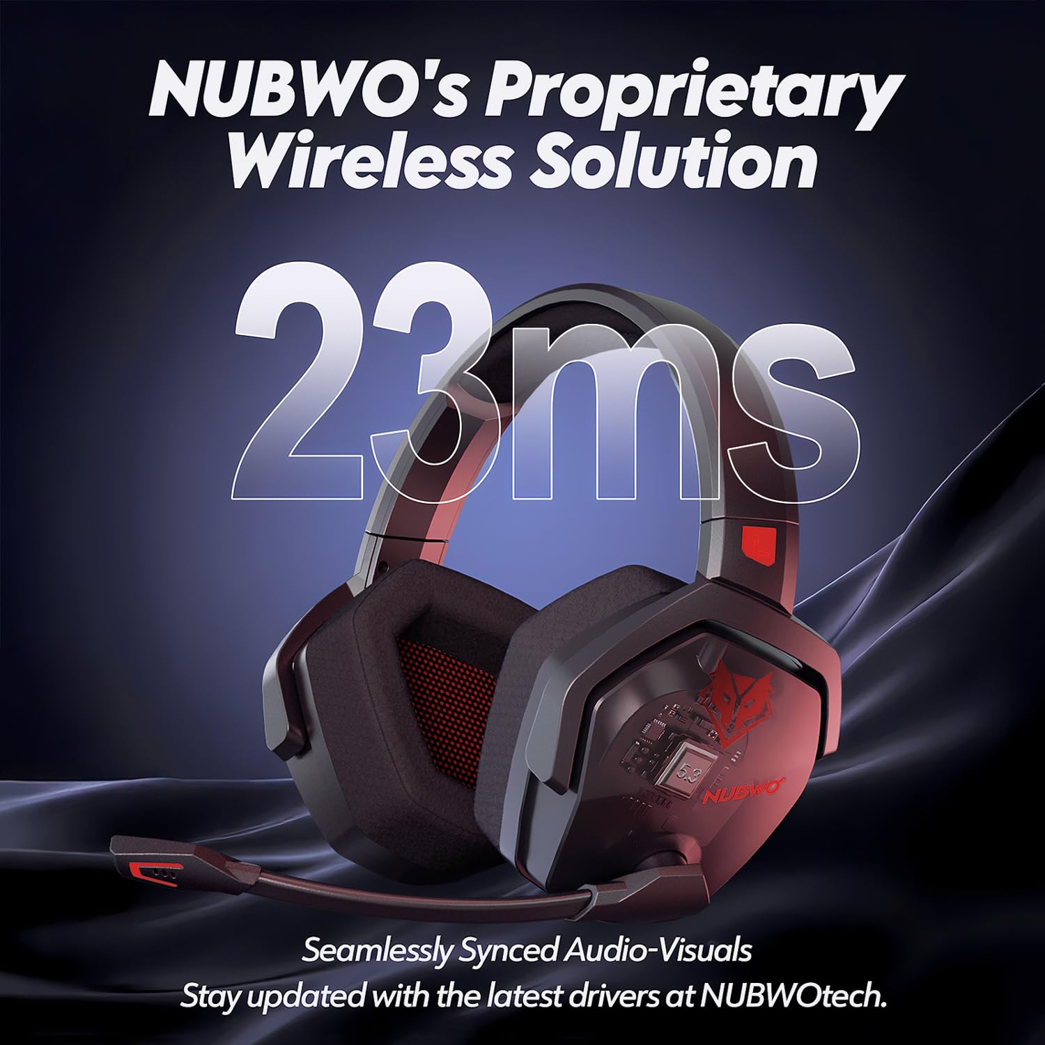 NUBWO G06 Pro Wireless Gaming Headset with Charging Station for Headset & PS5 Controller, 17ms Low Latency, 120H Battery Life, Dynamic 50mm Drivers-White (Only Compatible with PS5)