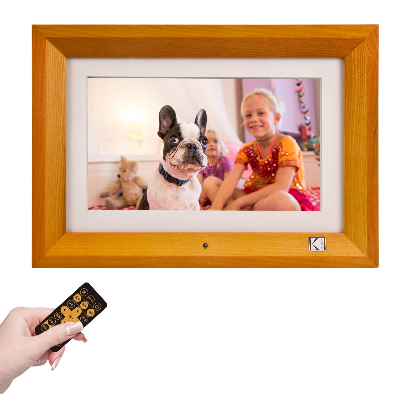 KODAK Digital Photo Frame WiFi Digital Picture Frame 10.1 Inches, FHD 1920*1200 IPS Touchscreen, Wooden Smart Electronic Frame with 32GB Memory, Easy to Share Photo, Video via APP with Your Loved Ones