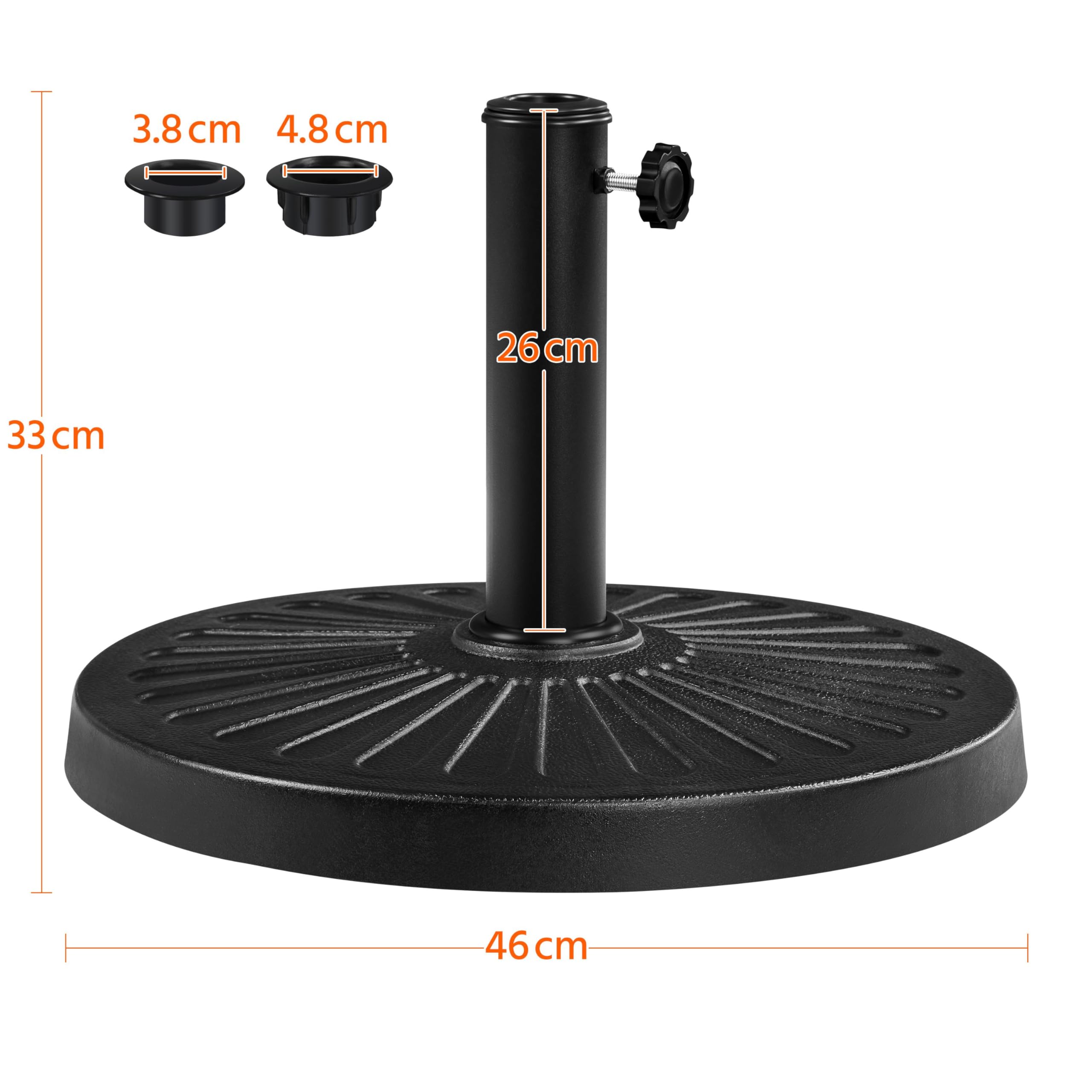Yaheetech 10kg Patio Umbrella Stand Parasol Base Weight Heavy Duty Garden Parasol Stand Holder Round Iron Umbrella Base Stand Bronze