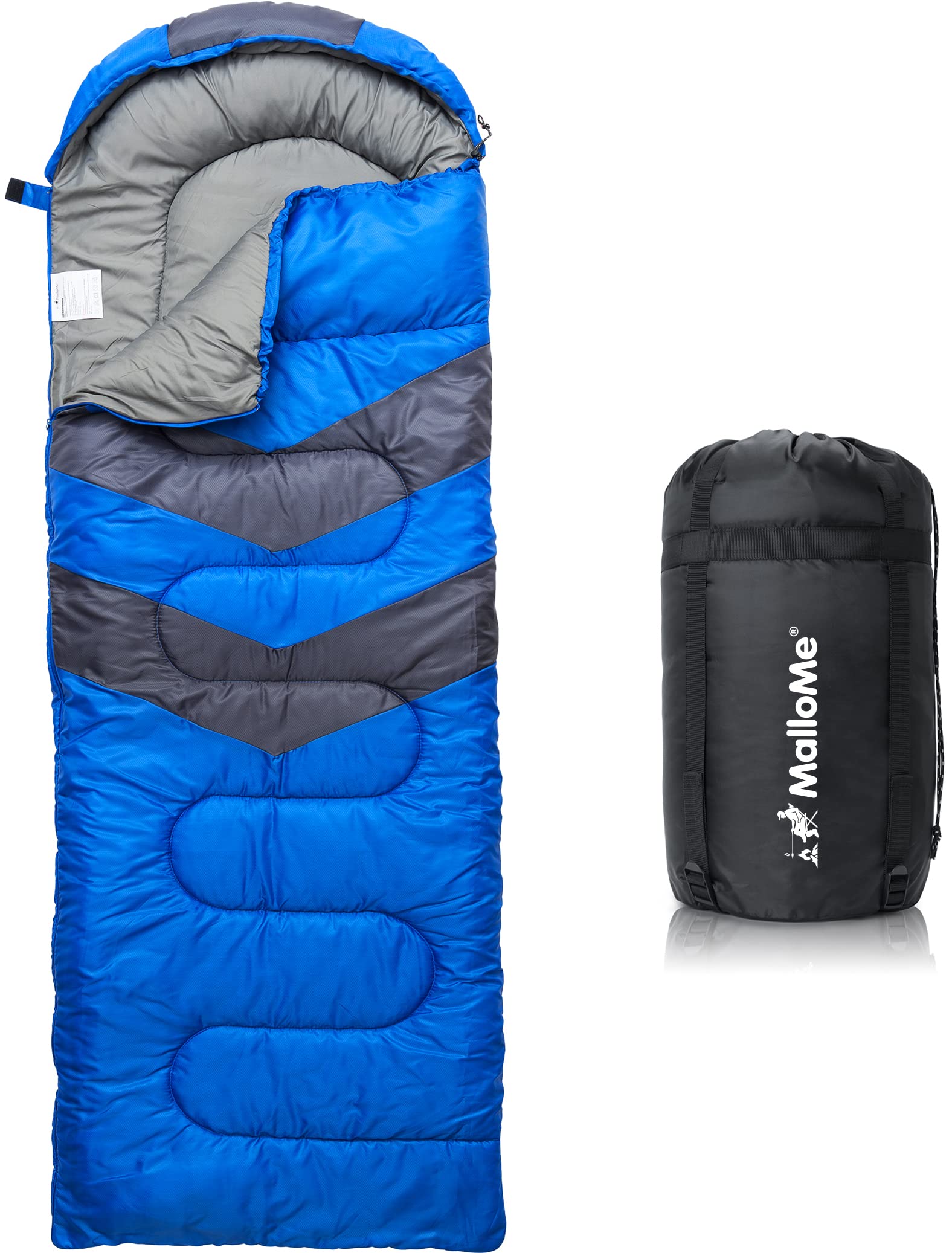 MalloMe Sleeping Bags for Adults & Kids Sleeping Bag 3-4 Season - Ultralight Backpacking Sleeping Bag Cold Weather & Warm, Lightweight Compact, Single Adult Girls Boys Winter Sleep Camping Accessories