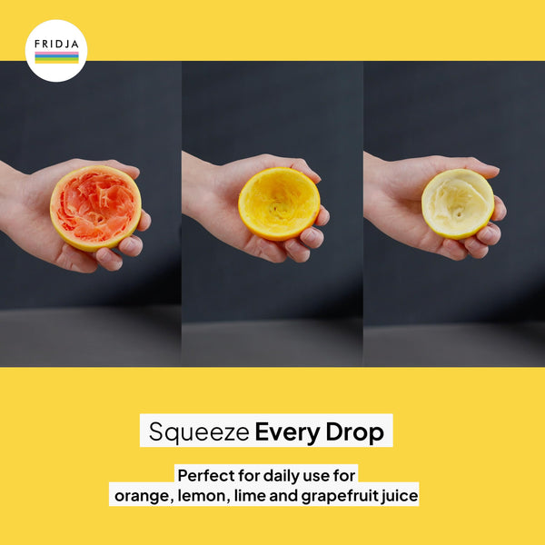 Fridja F800 Automatic Citrus Juicer - One-Touch Operation, No Spills or Splashes, Easy to Clean, Stainless Steel, Black, Ideal for Oranges, Lemons,