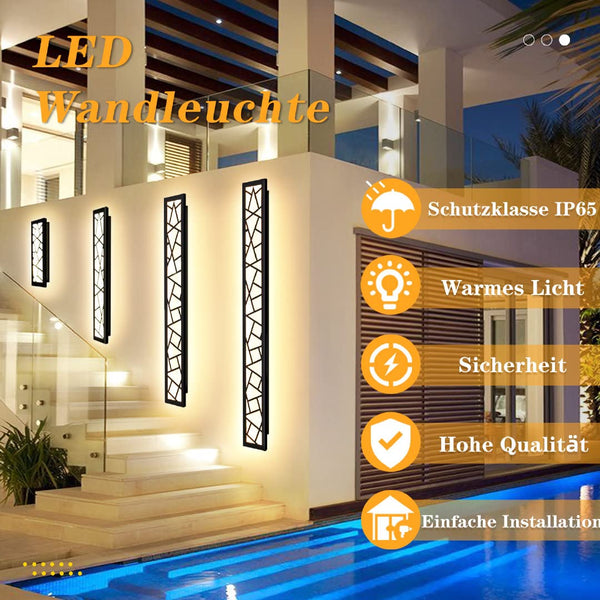 LUOLONG LED Long Wall Light IP67 Waterproof Villa Indoor/Outdoor Wall Lights Anthracite 80CM Warm Light