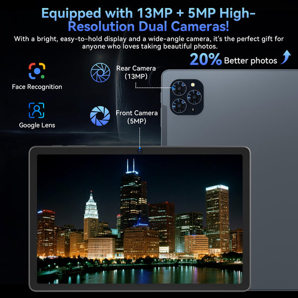 Tablet 2025 World's First Android 16 Tablet with Gemini AI, 11 Inch FHD Display, 24GB RAM 128GB ROM /2TB TF, T7280 CPU+13MP Camera, 8000mAh, Widevine L1, 2 in 1 Tablets with Keyboard Mouse Stylus