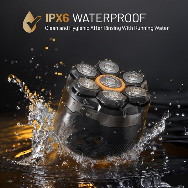 Head Shavers for Men, Dyoonoer Waterproof Cordless Head Shavers for Bald Men, Rechargeable 7D Flexible Electric Head Shaver with Magnetic Blade Head, Wet Dry Use Rotary Head Shaver with LED Display