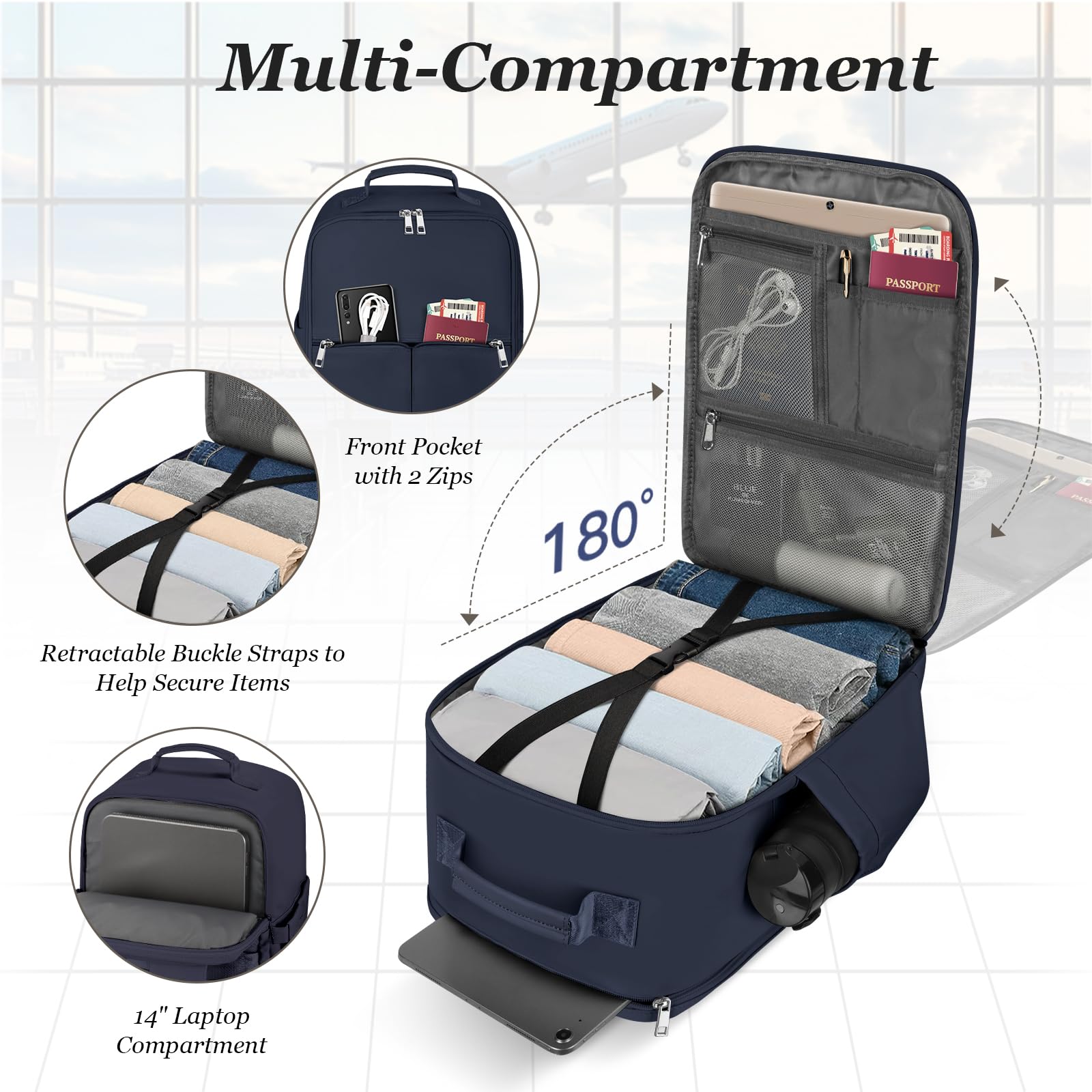 Cabin Bags 40x20x25 for Ryanair Underseat Carry-Ons Travel Backpack, Hand Luggage Backpack Cabin Size 20L, Laptop Backpacks Small Travel Bag