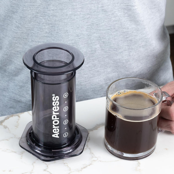 AeroPress Clear Coffee Press  3 In 1 Brew Method Combines French Press, Pourover, Espresso, Full Bodied Coffee Without Grit or Bitterness, Small