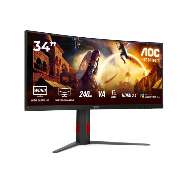 AOC Gaming 25G3ZM/BK - 24.5" 240Hz FHD Monitor, 0.5ms MPRT, FreeSync Premium (1920x1080, HDMI 2.0 x 2, DisplayPort 1.2 x 1, Headphone out (3.5mm)) black/red