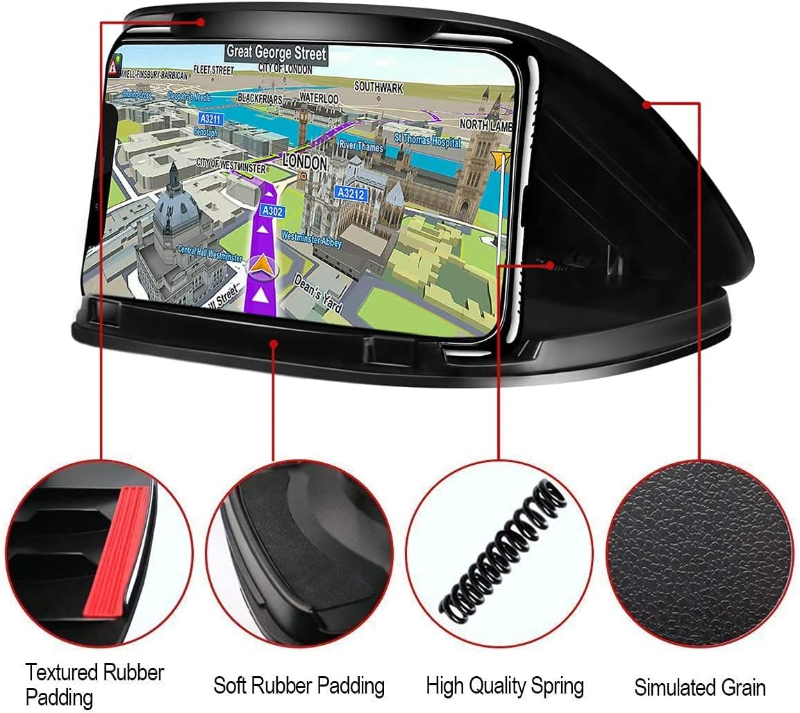 Mancro Car Phone Holder Cradles, Universal Mobile Phone Car Mount Dashboard Holder Fit for 3 to 6.8 inch Devices Compatible for iPhone, Samsung S22, S21, Huawei, GPS Devices