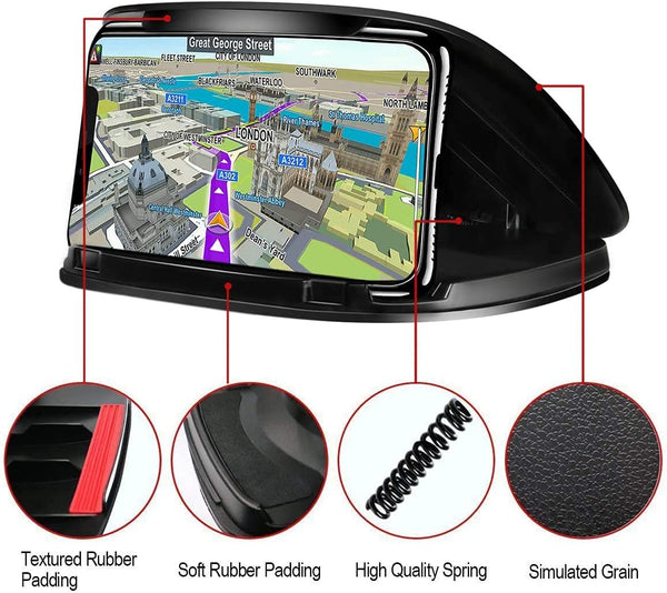 Mancro Car Phone Holder Cradles, Universal Mobile Phone Car Mount Dashboard Holder Fit for 3 to 6.8 inch Devices Compatible for iPhone, Samsung S22, S21, Huawei, GPS Devices