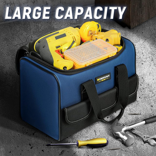 WINHUNT Tool Bag, Compact and Durable 1680 Denier Nylon, Ideal for DIY Enthusiasts and Craftsmen, Tool Organizers, Garden Tool Bag (43cm)