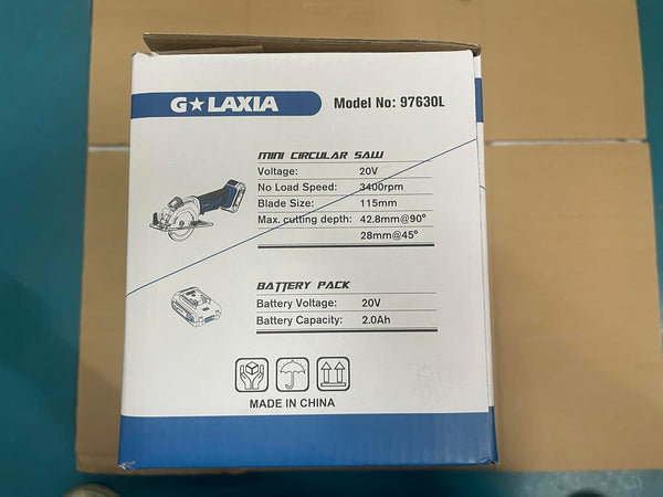 G LAXIA 20V Cordless Circular Saw, Mini Circular Saw 3400RPM, Compact Electric Lightweight Saw with Speed Trigger， Maximum Cutting Depth of 28MM (45°),42.8MM (90°) –2000mAh Battery and Charger