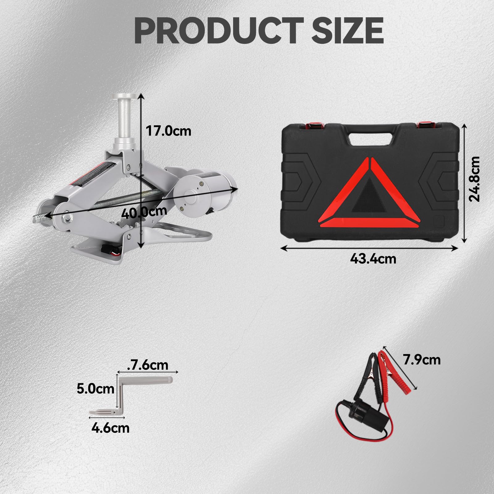 ROGTZ 12V Electric Scissor Jack – Low Profile 3 Tonne Car & Trailer Floor Jack Kit | Emergency Tyre Change & Repair Set with LED Light & Auto‑Lock | Carrying Case Yellow