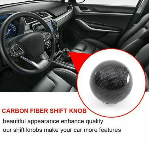 muge racing Carbon Fiber Shift Knob Gear Shifter Knobs with 3 Adapter Most Car Decorations Classic,Red-Long