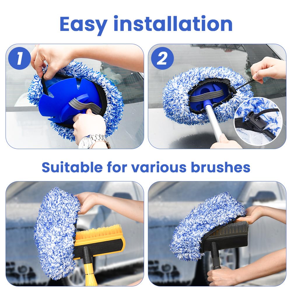 URAQT Microfibre Cleaning Cloths, 6 Pack, Two-layer Thickened Towels, Lint Free Super Absorbent Towel for Household and Car Washing, Drying, Detailing, 40x30cm