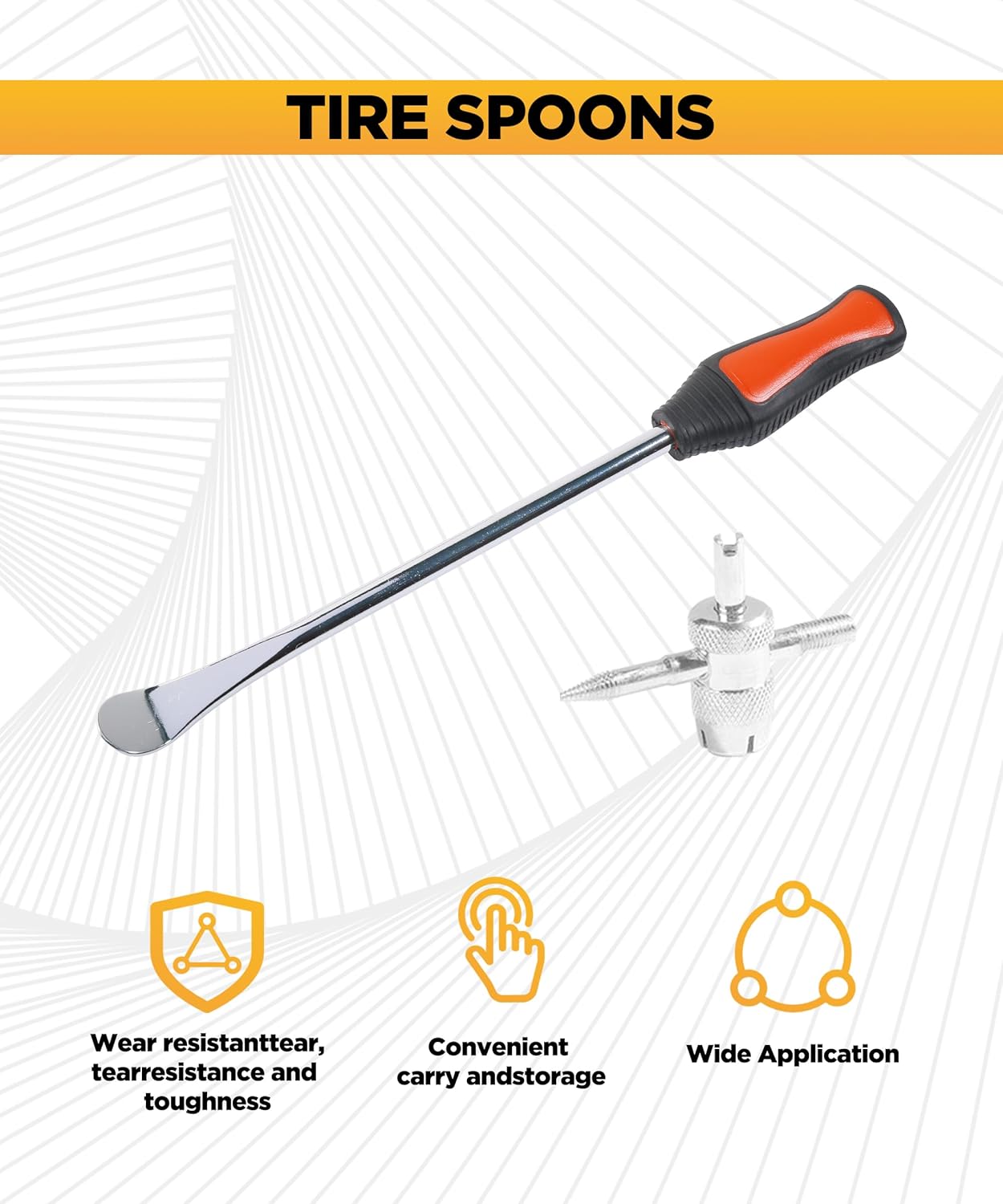 Flaconi Motorcycle Tire Spoons,Tire Changing Kit,Tire Tools for Changing Tires,Bicycle Tire Lever,Tyre Changer Set with 3 Rim Protector,Fit for Motorcycle,Bicycle,Cart,Scooter,Dirt Bike,Lawn Mower,Car