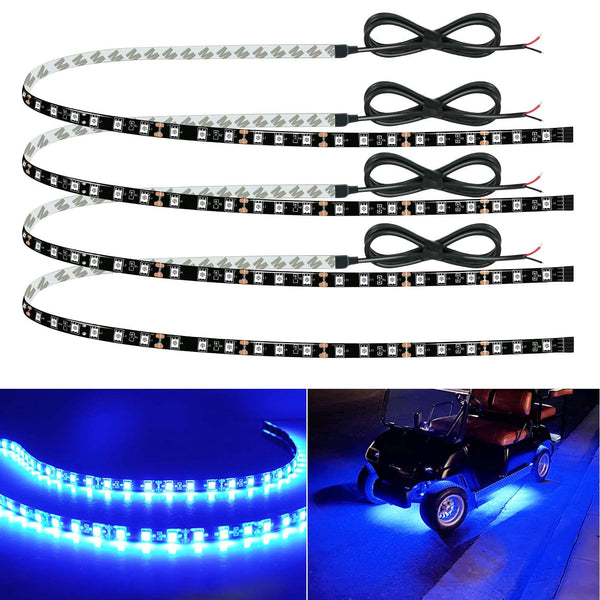 Motorbike Underglow 12V Led Strip Lights Neon Interior Car Lights Connectable Red Led Light Strips 12V for Cars Interior Lights Boat Marine Trucks 4Pack(60cm/24" Red)
