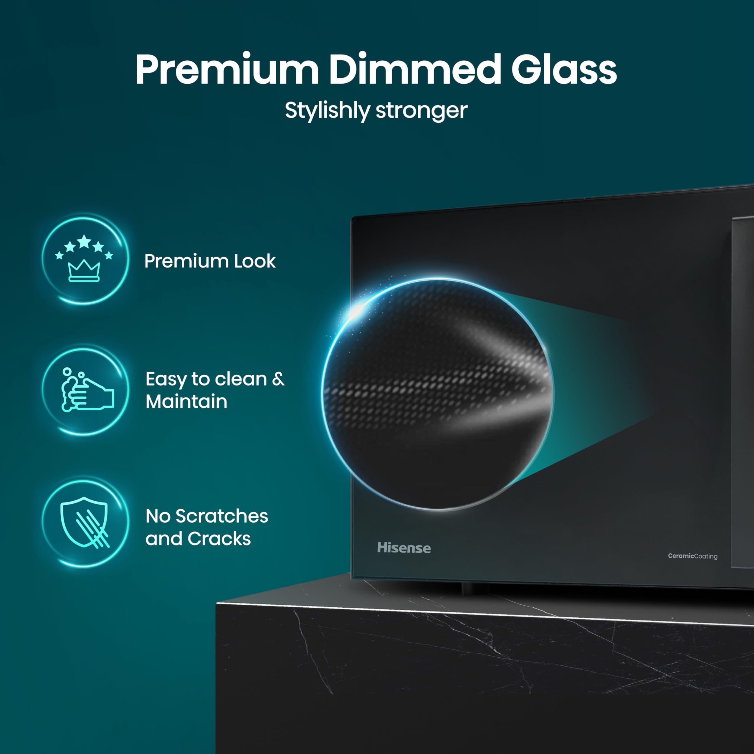 Hisense H23MOBSD1HUK 23 Litre 800W electronic Microwave with Auto Defrost, Digital Display, Smart Cook, Multi level cooking and Easy Clean- Black