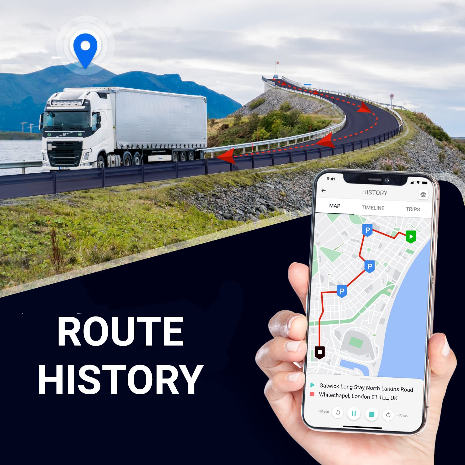 REWIRE SECURITY Geo Track Vehicle GPS Tracker - Real Time Tracker for Car, Motorhome, Van | Easy Install Into Vehicle Battery | Live Tracking with App | GPS Transmitter | Low-Cost Subscription