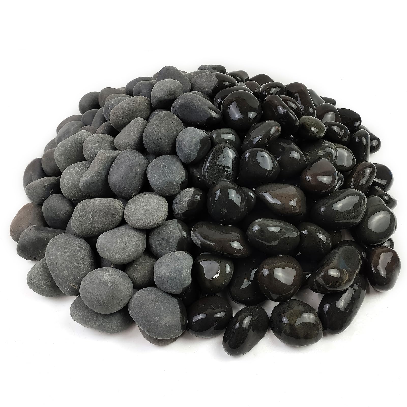 FANTIAN 20 lbs Black Stones for Garden,2-4 cm Decorative Black Pebbles for Plant Pots, Ponds, Water Features, Aquarium, Borders and Ground Cover