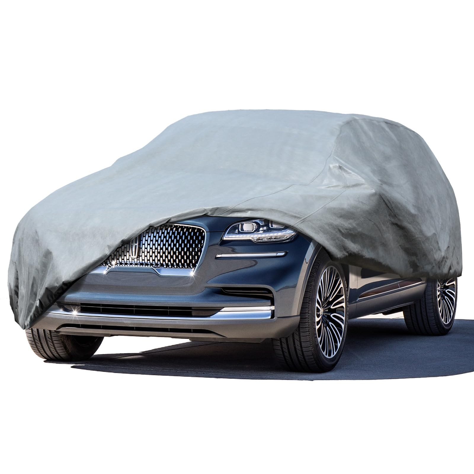 Leader Accessories Full Car Cover Premium 5 Layers Waterproof Breathable Vehicle Cover Universal Fit (Sedan-200"x61"x50",Grey,Outdoor)