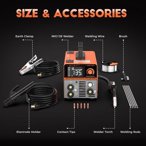 FEIFANKE MIG Welders 240V 250A 6 in 1 Without Gas MIG/Gas MIG/MMA/Lift TIG/Spot Welding/Single Pulse MIG Welding Machine IGBT Inverter Gasless MIG Welders with Fast Wire Feed Gas Test
