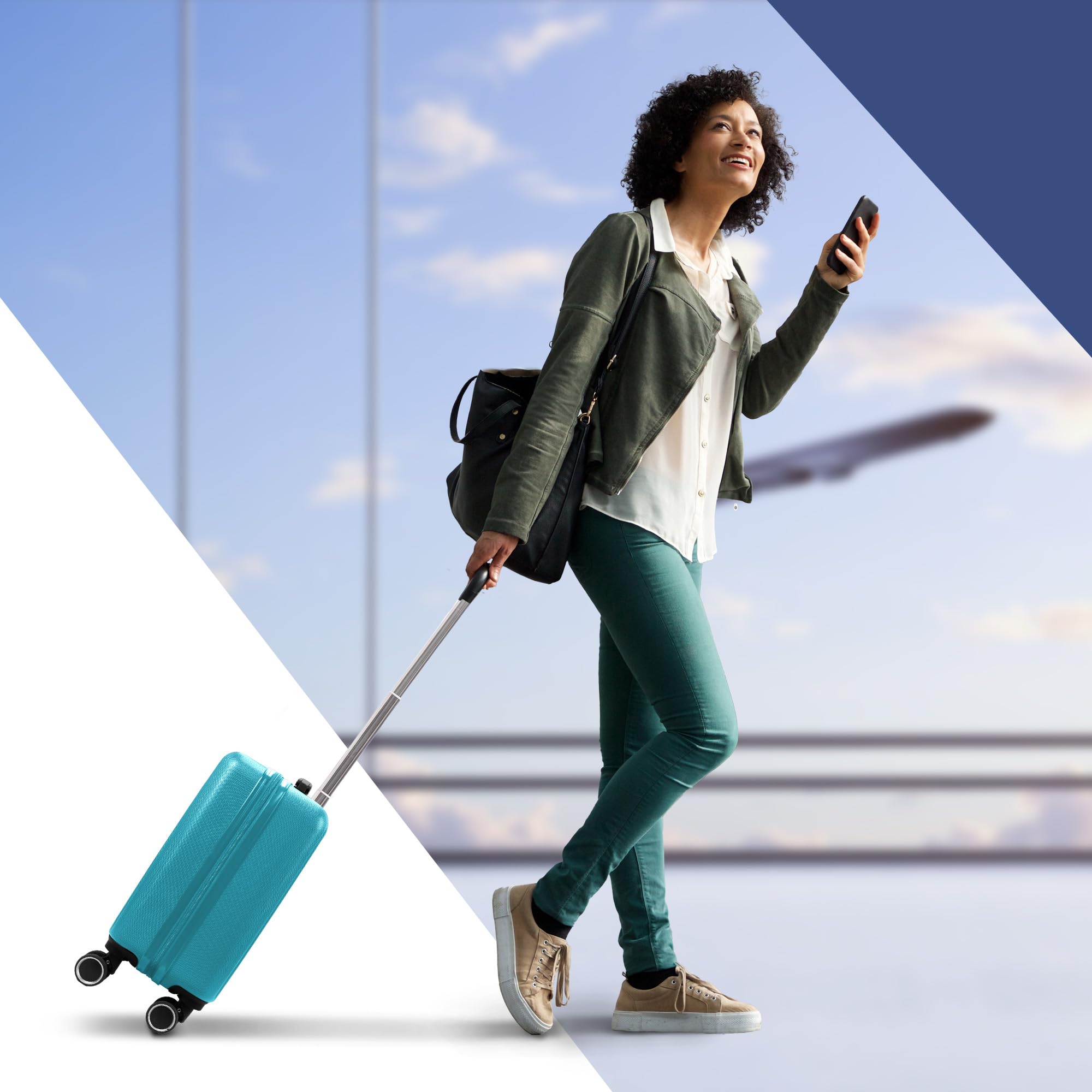 LUGG 15 Inch Vacay Cabin Case - 45x36x20 cm, Airline Approved Carry On Suitcase, ABS Lightweight Suitcase, Water Resistant Hard Suit Case with 360° Spinner Wheels, Carry On Bag with TSA Indent Lock