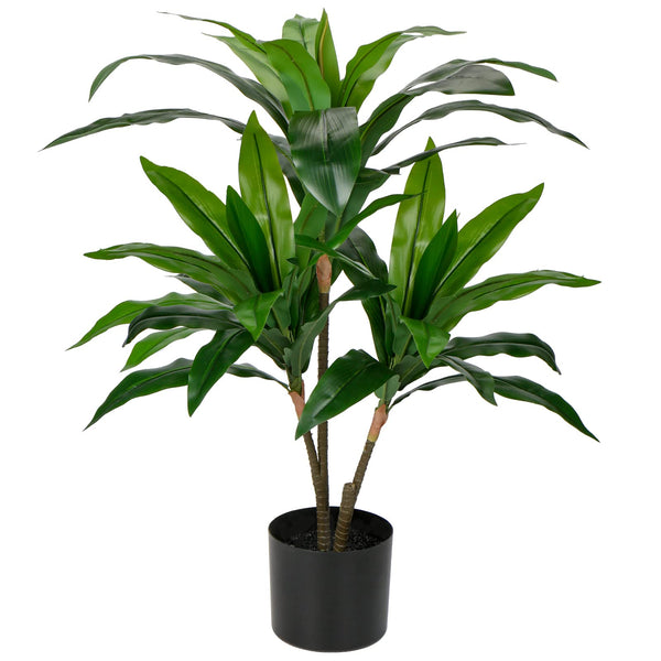 Hollyone 3FT Artificial Dracaena Fragrans Tall Artificial plants, Replica Faux Fake Plant with Durable Trunks and Lifelike Leaves, for Home Living