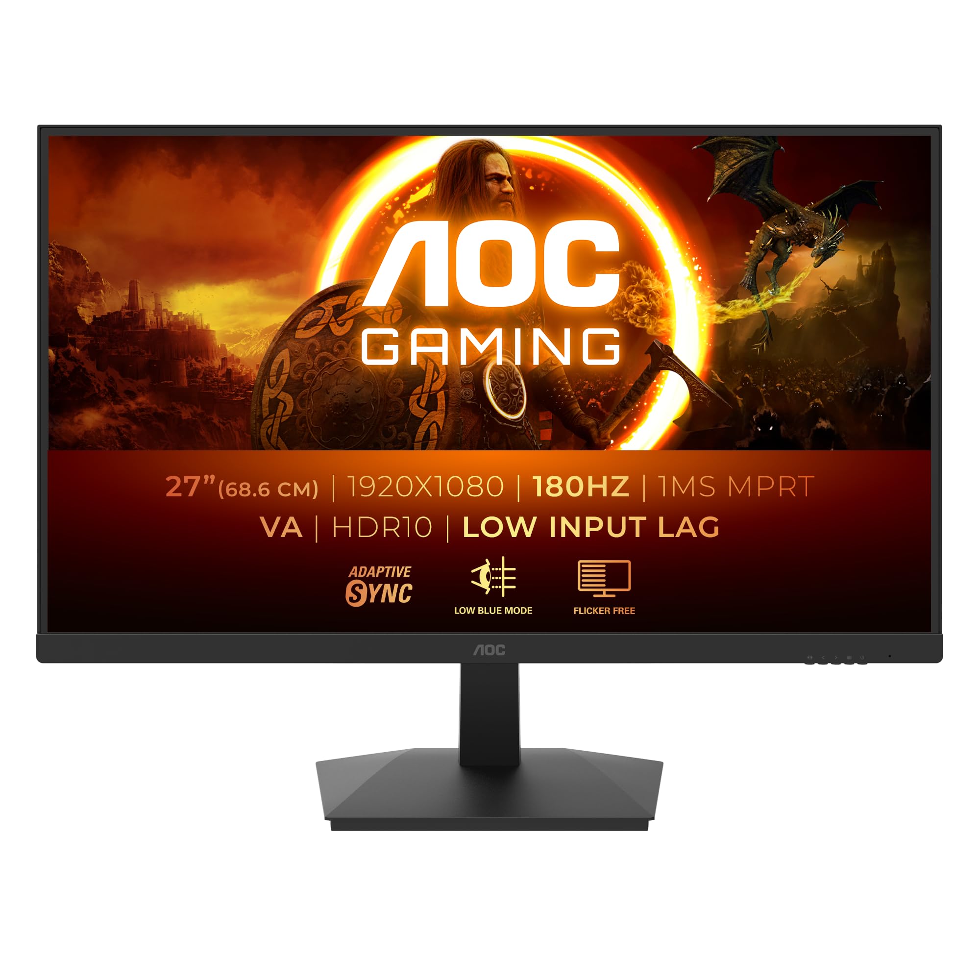 AOC 27B3CA2 - 27 Inch FHD Monitor, 100Hz, IPS, Speakers, USB-C Connectivity, FlickerFree, Adaptive Sync, LowBlue (1920 x 1080, 250 cd/m2, HDMI 1.4 / USB-C 65W Power delivery)