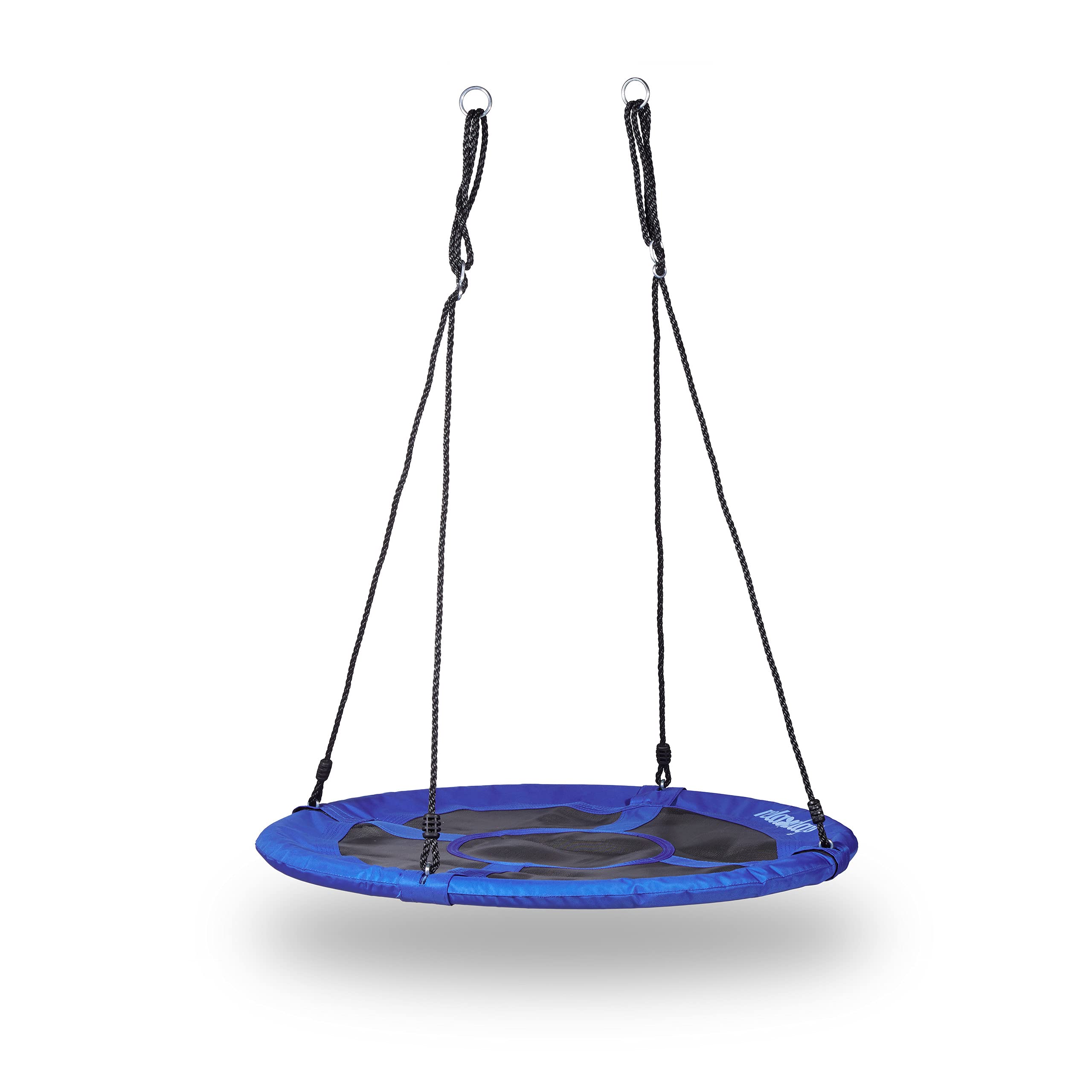 Relaxdays Round Nest Swing, Enclosed Seat, Up to 100 kg, Outdoor, HxWxD: 145 x 100 x 100 cm, Plate Swing, Dark Blue