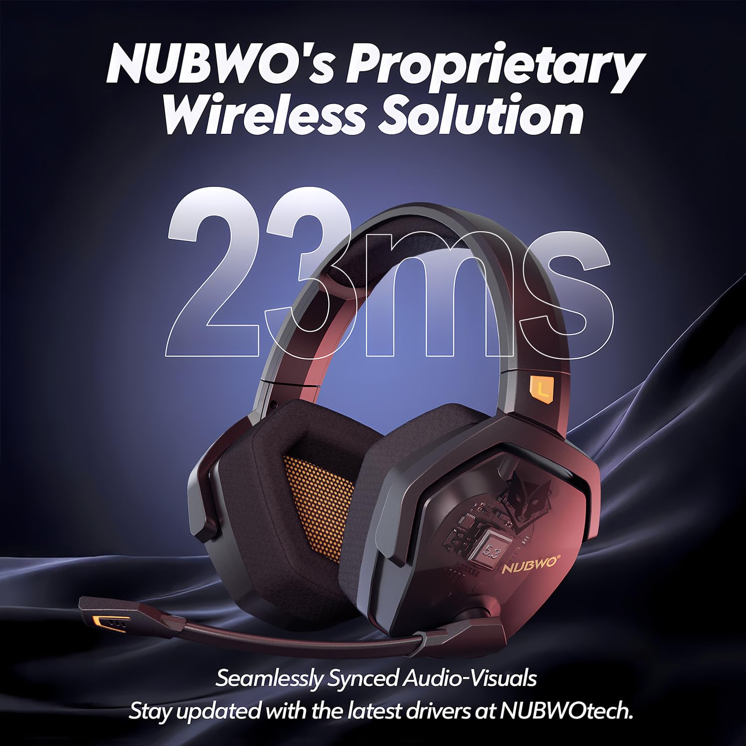 NUBWO G06 Pro Wireless Gaming Headset with Charging Station for Headset & PS5 Controller, 17ms Low Latency, 120H Battery Life, Dynamic 50mm Drivers-White (Only Compatible with PS5)