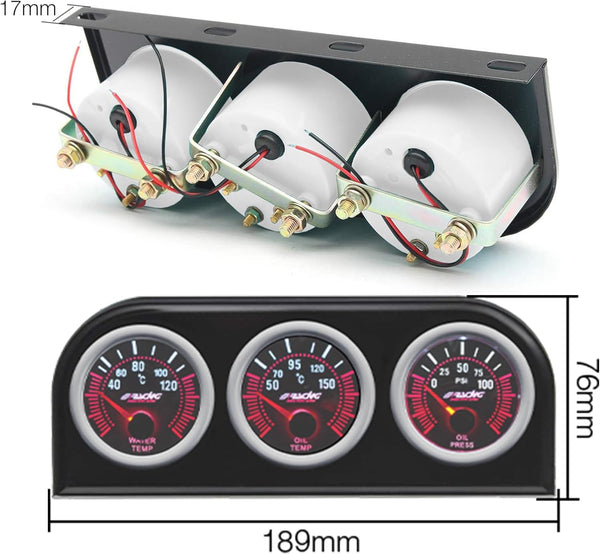 Simoni Racing DIN Panel Metal for 3x52 mm instruments black