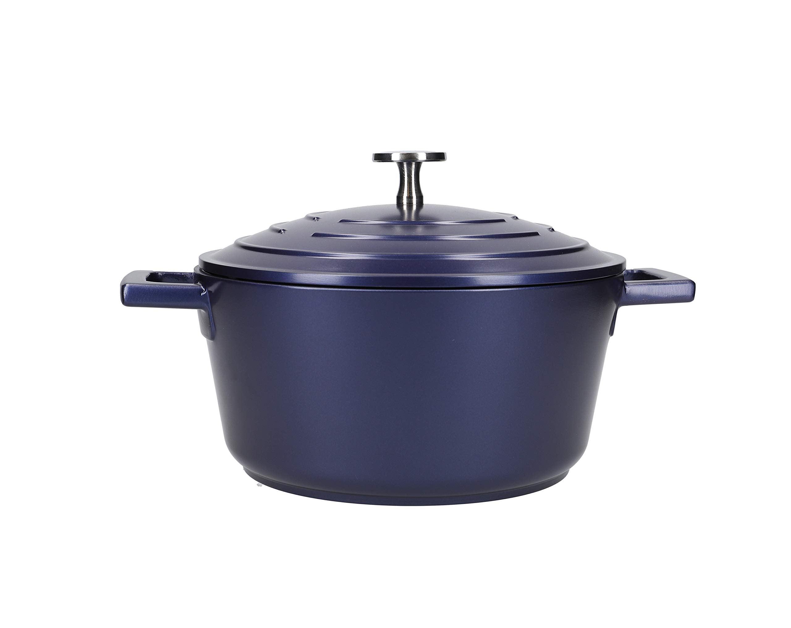 MasterClass Casserole Dish With Lid, Medium 4L/24 cm, Lightweight Cast Aluminium, Induction Hob And Oven Safe, Black