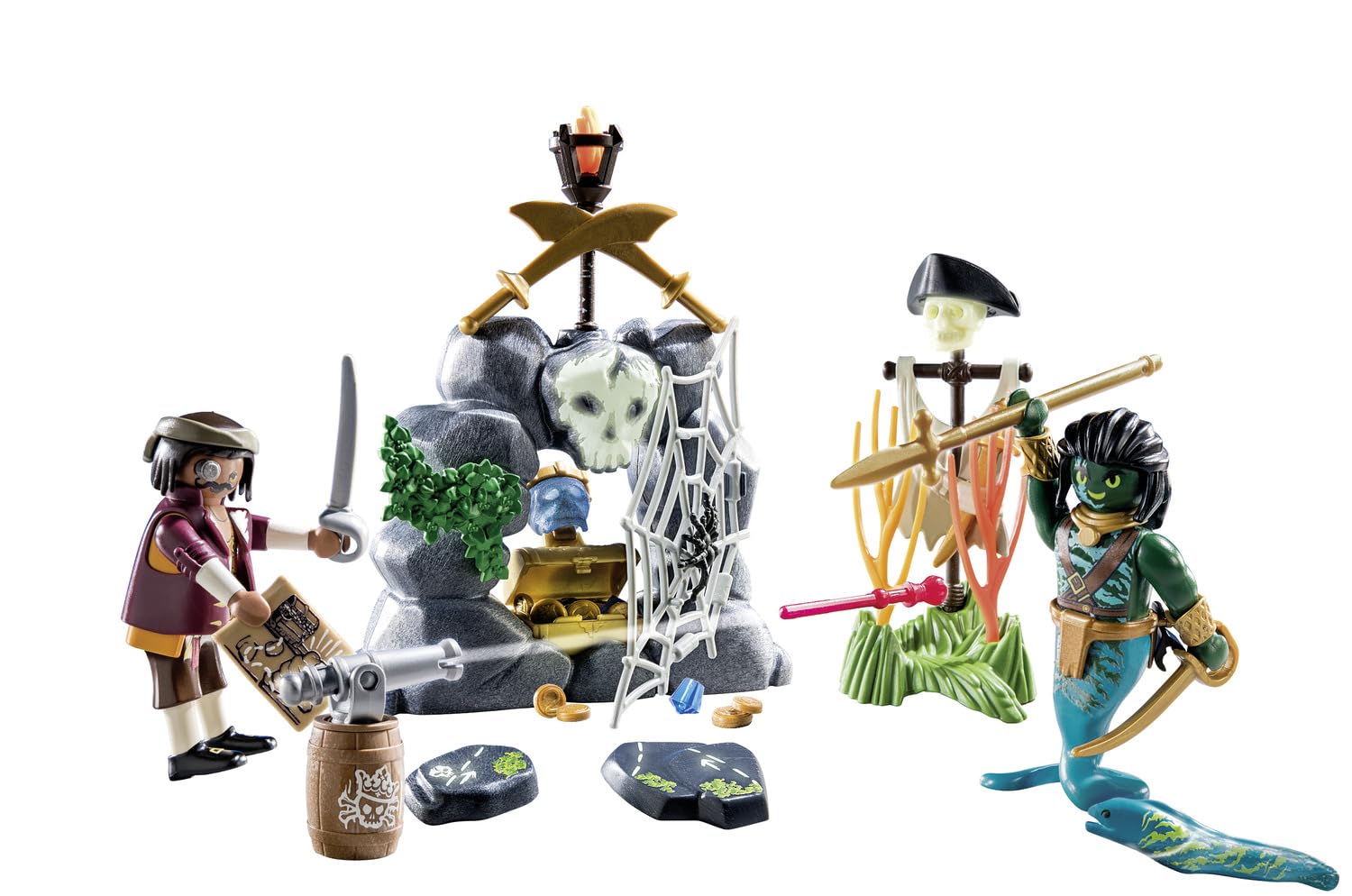 Playmobil 71418 Pirates: Small Pirate Vessel, exciting adventures on the high seas, complete with extensive accessories, fun imaginative role-play, playsets suitable for children ages 4+