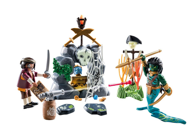 Playmobil 71418 Pirates: Small Pirate Vessel, exciting adventures on the high seas, complete with extensive accessories, fun imaginative role-play, playsets suitable for children ages 4+