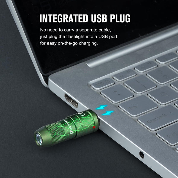 OLIGHT IMINI 2 Keychain Light 50 Lumens EDC Rechargeable Mini Torch, Magnetic Base Lamp with Integrated USB Plug, High Performance Compact LED Flashlight for Daily Carry (Dream Blue)