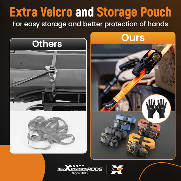 maXpeedingrods 4x 997kg Tie Down Straps 15ft (4.5m), Ratchet Straps 2200lb, Lashing Straps 25mm, Straps with safety clip S-hooks, motorcycle tie down straps, EN 12195-2 - Blue